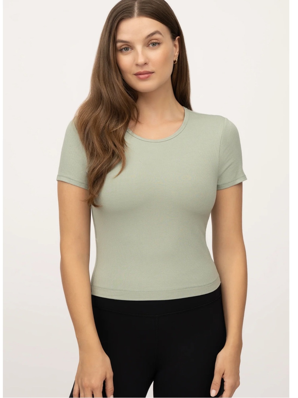 NWT Yogalicious Heavenly Rib Tara Short Sleeve Top